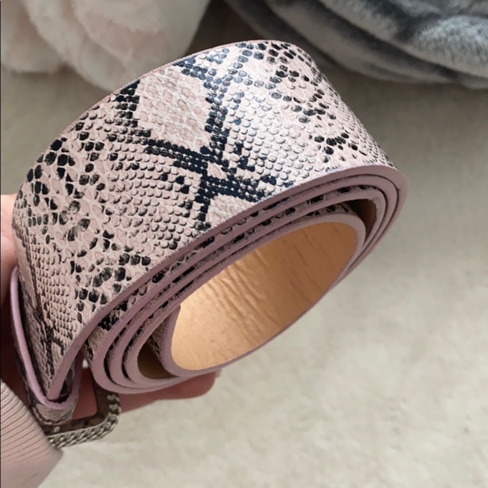 Pink Snake Print Belt